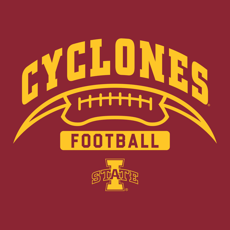 Iowa State University Cyclones Football Crescent Long Sleeve T Shirt - Cardinal