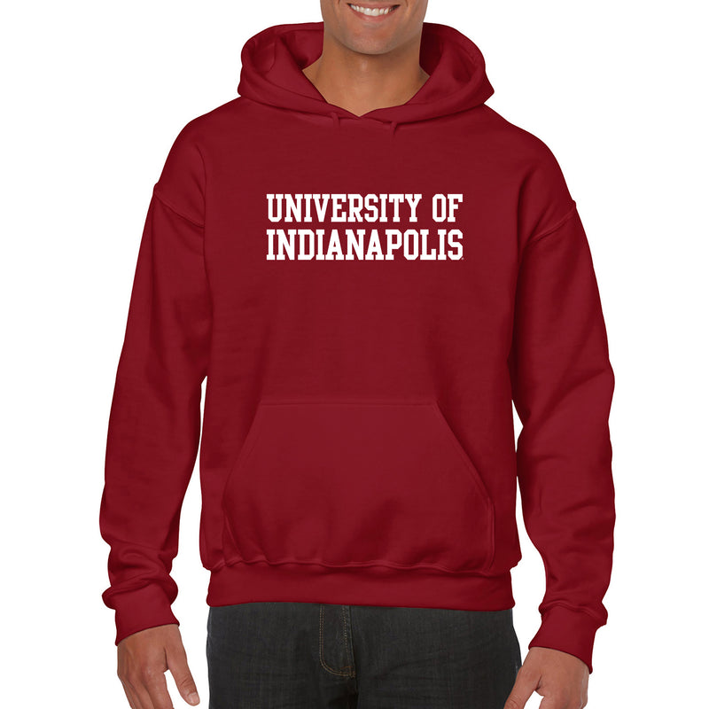 University of Indianapolis Greyhounds Basic Block Cotton Hoodie - Cardinal
