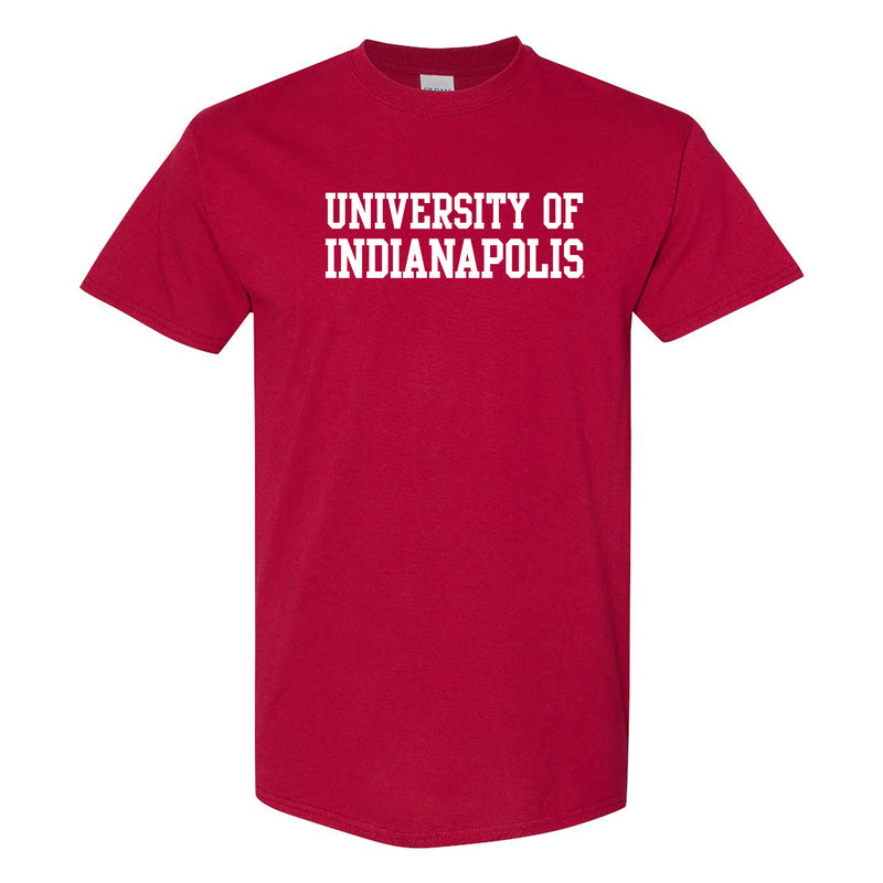 University of Indianapolis Greyhounds Basic Block Cotton T-Shirt - Cardinal