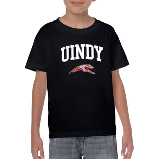 University of Indianapolis Greyhounds Arch Logo Cotton Youth T-Shirt - Black