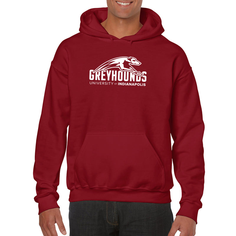 University of Indianapolis Greyhounds Primary Logo Cotton Hoodie - Cardinal