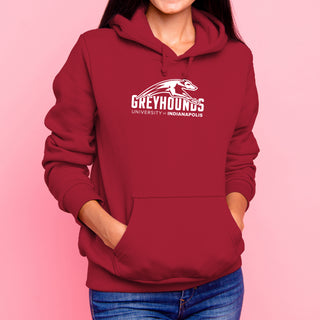 University of Indianapolis Greyhounds Primary Logo Cotton Hoodie - Cardinal