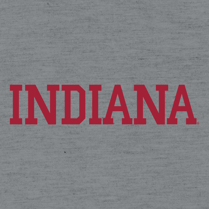 Indiana University Hoosiers Basic Block Canvas Triblend Short Sleeve T Shirt - Athletic Grey Triblend
