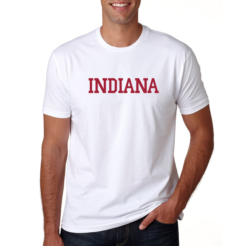 Indiana University Hoosiers Basic Block Next Level Short Sleeve T-Shirt - White