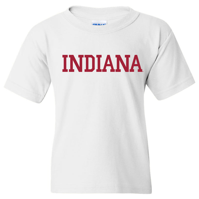 Indiana University Hoosiers Basic Block Youth Short Sleeve T-Shirt - White