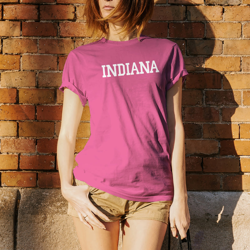 Indiana University Hoosiers Basic Block Short Sleeve T-Shirt - Azalea