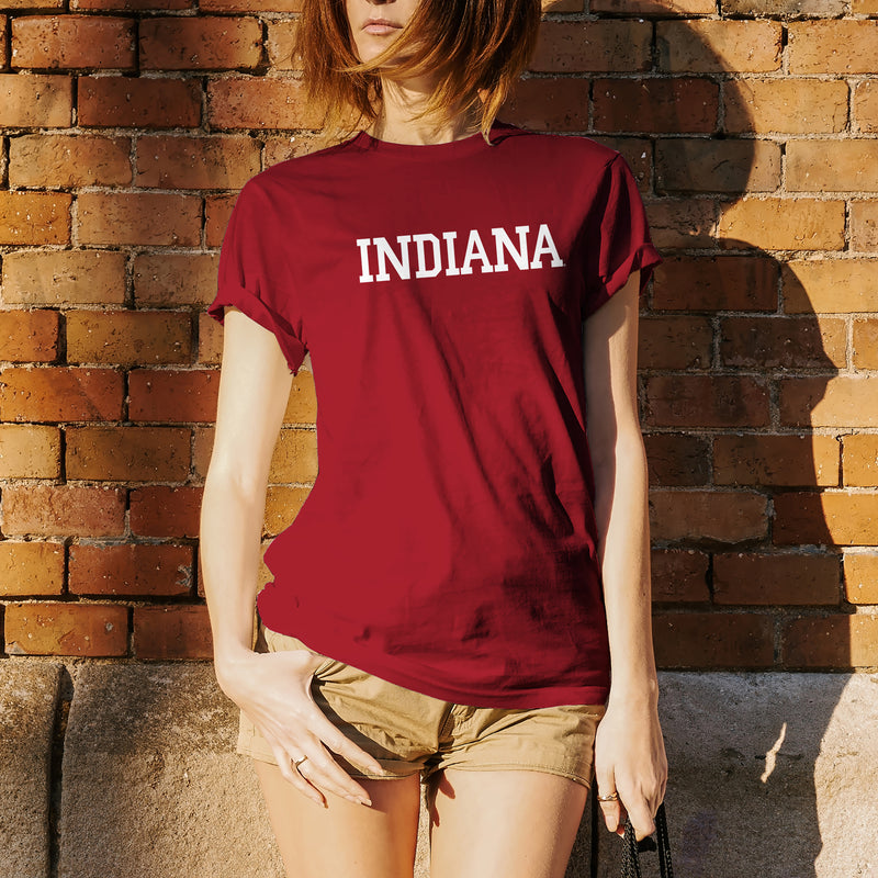 Indiana University Hoosiers Basic Block Short Sleeve T-Shirt - Cardinal