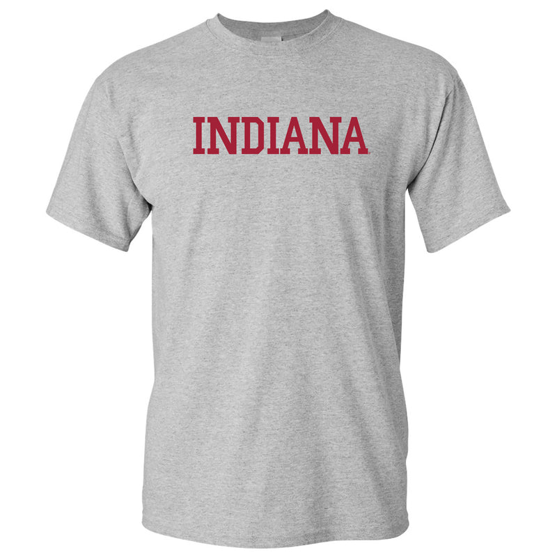 Indiana University Hoosiers Basic Block Short Sleeve T-Shirt - Sport Grey