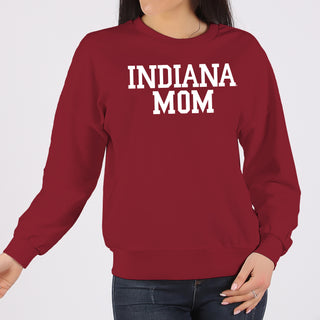 Indiana Hoosiers Basic Block Mom Crewneck Sweatshirt - Cardinal