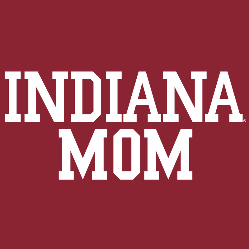 Indiana Hoosiers Basic Block Mom Premium Cotton T Shirt - Cardinal