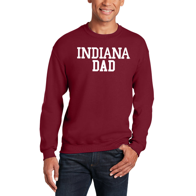 Indiana Hoosiers Basic Block Dad Crewneck Sweatshirt - Cardinal
