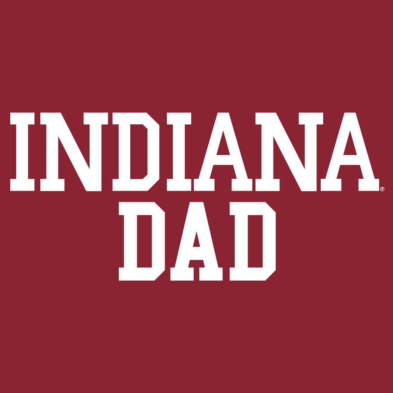 Indiana Hoosiers Basic Block Dad Premium Cotton T Shirt - Cardinal