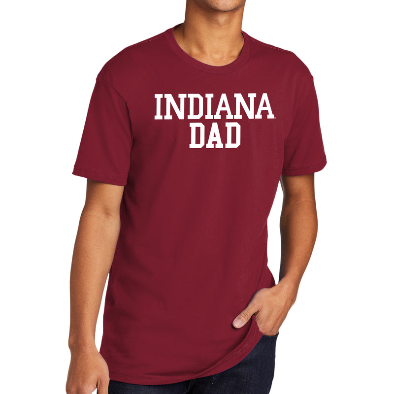 Indiana Hoosiers Basic Block Dad Premium Cotton T Shirt - Cardinal