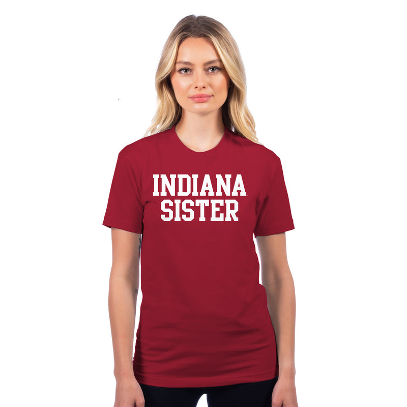 Indiana Hoosiers Basic Block Sister Premium Cotton T Shirt - Cardinal