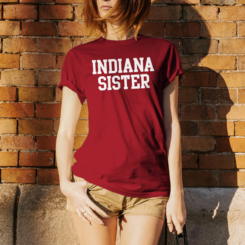Indiana Sister Basic Block T-Shirt - Cardinal