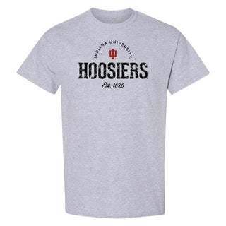 Indiana University Hoosiers Established Arch Logo Short Sleeve T-Shirt - Sport Grey