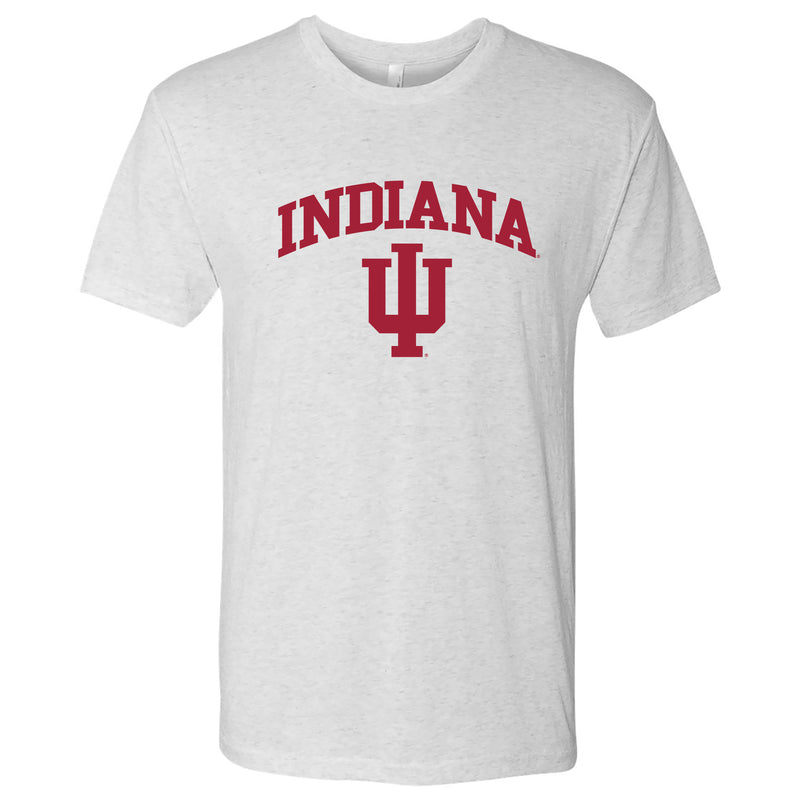 Indiana University Hoosiers Arch Logo Next Level Triblend Short Sleeve T-Shirt - Heather White