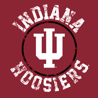 Indiana University Hoosiers Distressed Circle Logo Short Sleeve T-Shirt - Cardinal Red