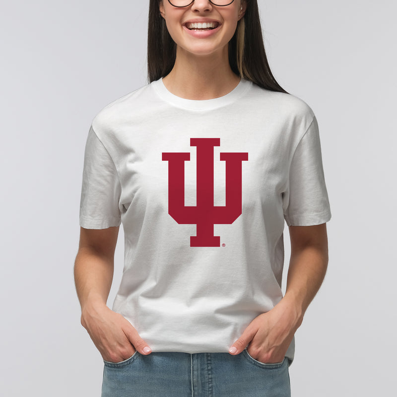 Indiana University Hoosiers Trident Shirt Sleeve T-Shirt - White