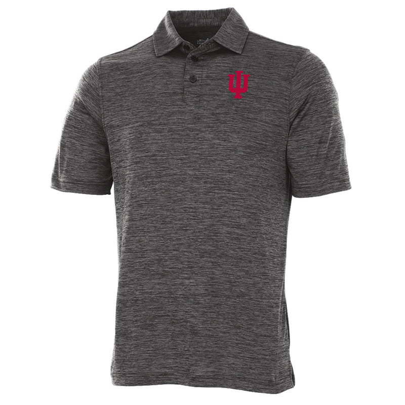 Indiana Hoosiers Primary Logo Space Dye Performance Polo - Black