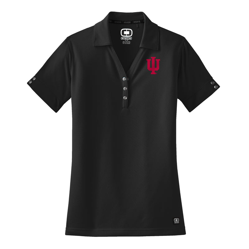 Indiana Hoosiers Primary Logo Womens Glam Polo - Blacktop