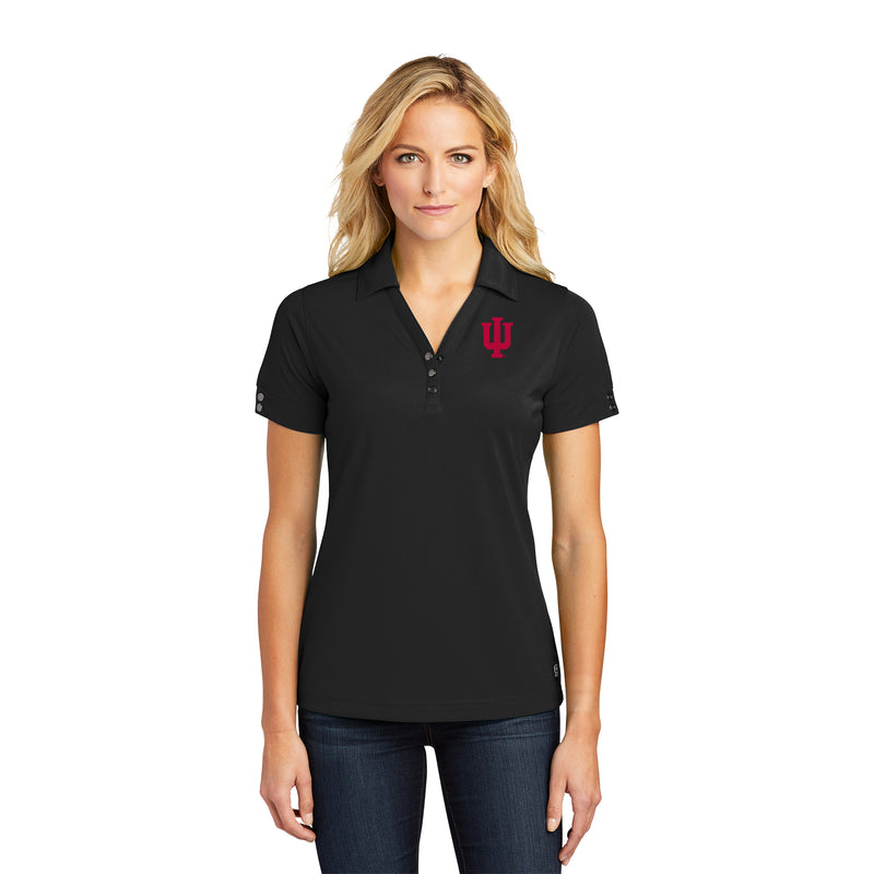 Indiana Hoosiers Primary Logo Womens Glam Polo - Blacktop