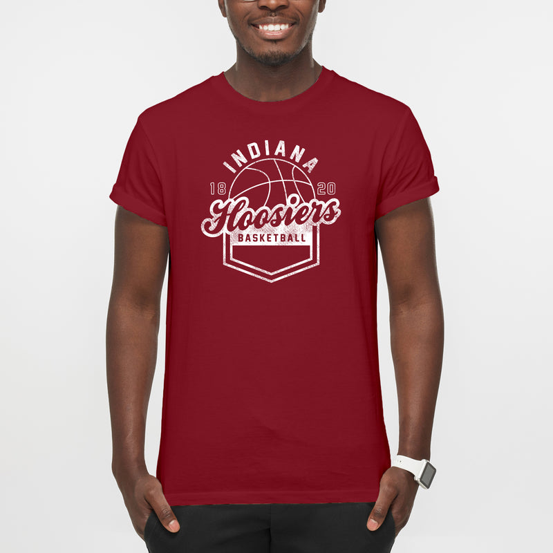 Indiana University Hoosiers Basketball Shield Short Sleeve T-Shirt - Cardinal