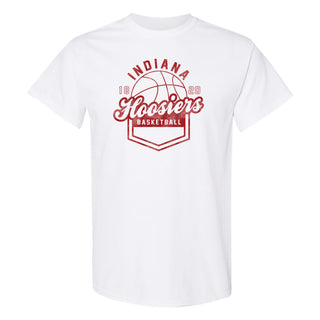 Indiana University Hoosiers Basketball Shield Short Sleeve T-Shirt - White