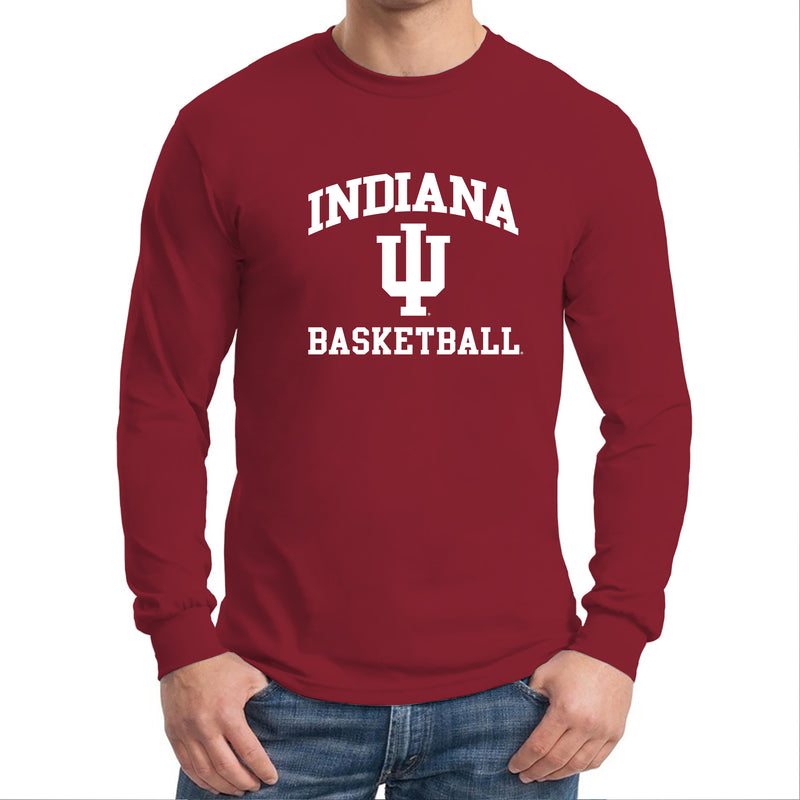 Indiana University Hoosiers Arch Logo Basketball Long Sleeve T-Shirt - Cardinal