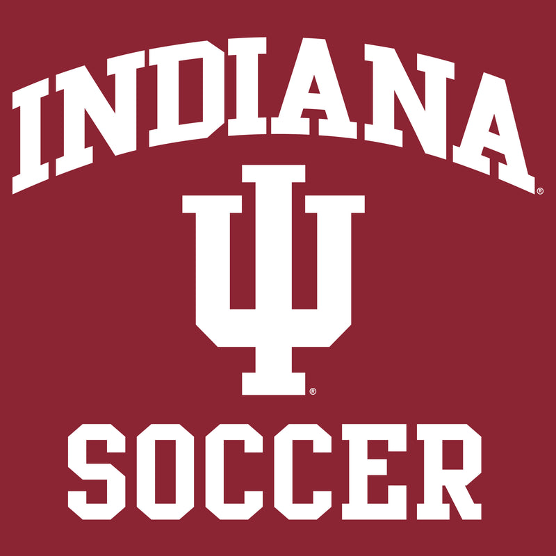 Indiana University Hoosiers Arch Logo Soccer Long Sleeve T Shirt - Cardinal
