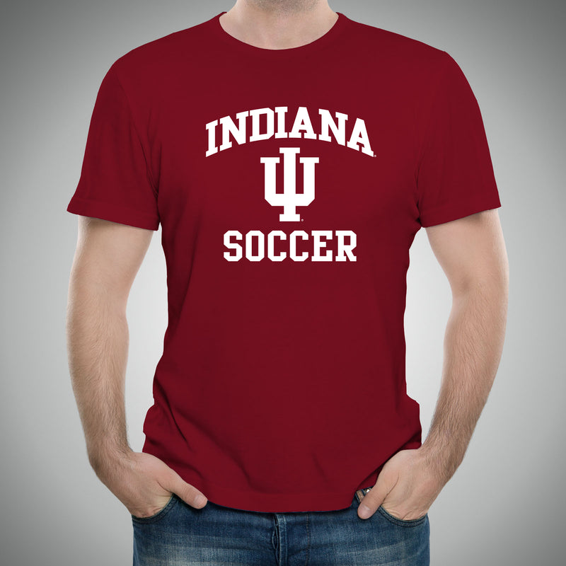 Indiana University Hoosiers Arch Logo Soccer Short Sleeve T-Shirt - Cardinal