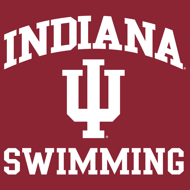 Indiana University Hoosiers Arch Logo Swimming Long Sleeve T Shirt - Cardinal