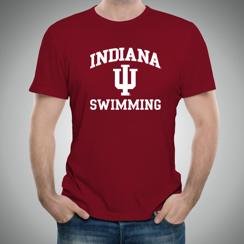 Indiana University Hoosiers Arch Logo Swimming Short Sleeve T Shirt - Cardinal