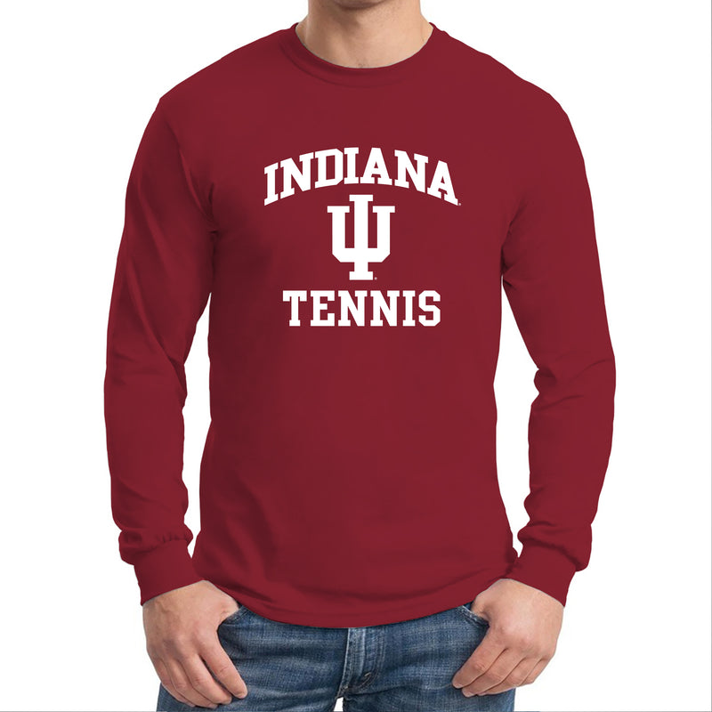 Indiana University Hoosiers Arch Logo Tennis Long Sleeve T Shirt - Cardinal