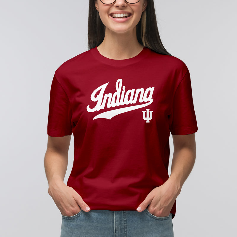 Indiana University Hoosiers Baseball Jersey Script Short Sleeve T-Shirt - Cardinal