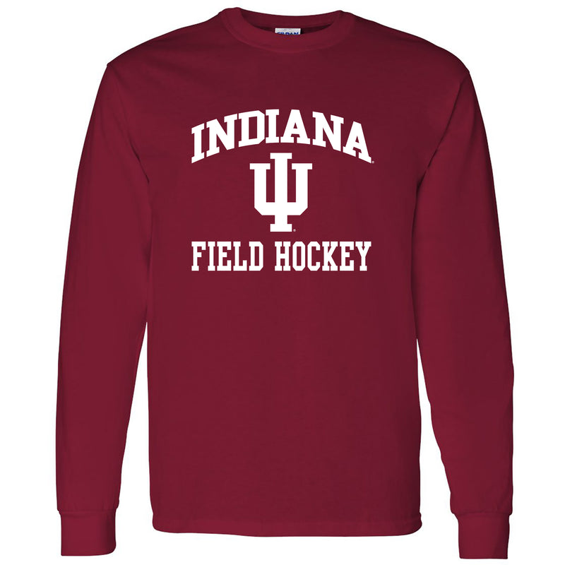 Indiana University Hoosiers Arch Logo Field Hockey Long Sleeve T Shirt - Cardinal