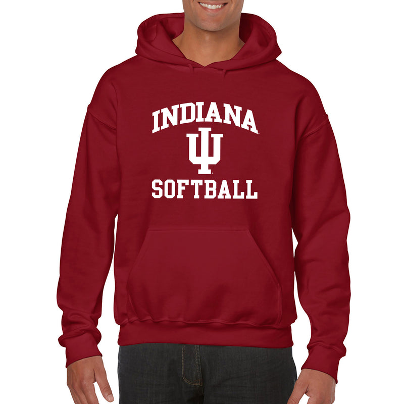 Indiana University Hoosiers Arch Logo Softball Hoodie - Cardinal