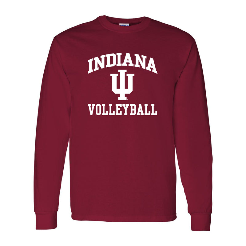 Indiana University Hoosiers Arch Logo Volleyball Long Sleeve T Shirt - Cardinal