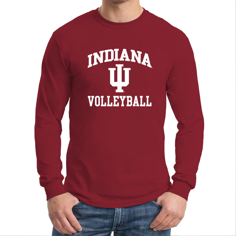Indiana University Hoosiers Arch Logo Volleyball Long Sleeve T Shirt - Cardinal