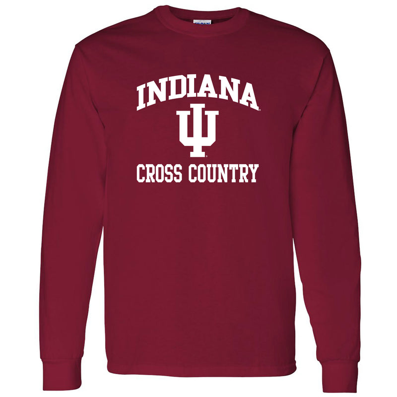 Indiana University Hoosiers Arch Logo Cross Country Long Sleeve T Shirt - Cardinal