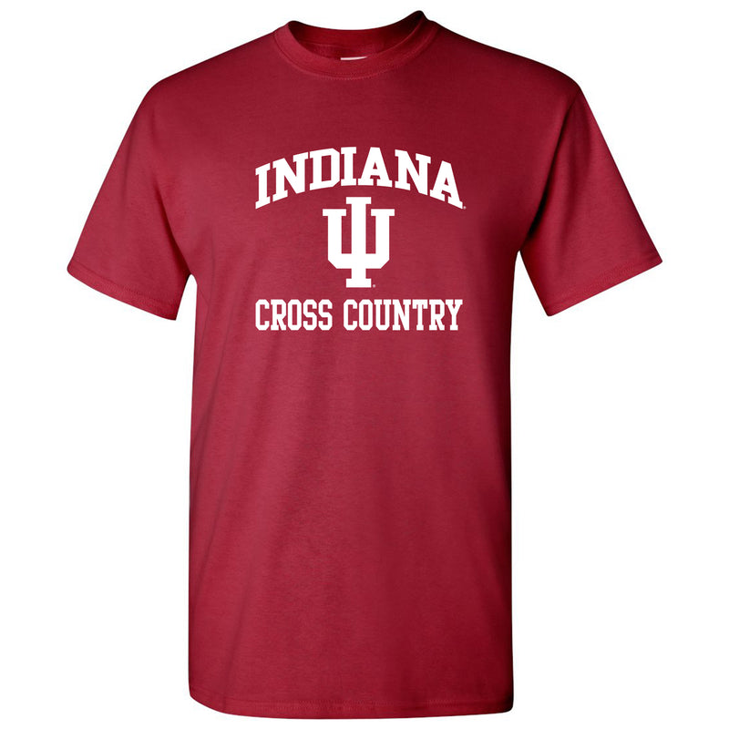Indiana University Hoosiers Arch Logo Cross Country Short Sleeve T Shirt - Cardinal