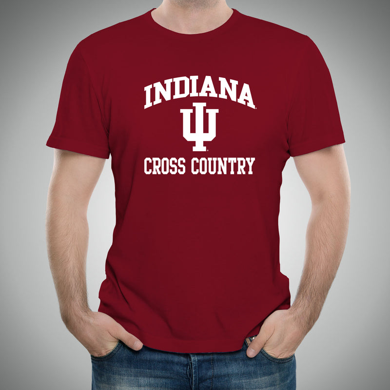 Indiana University Hoosiers Arch Logo Cross Country Short Sleeve T Shirt - Cardinal