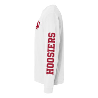 Indiana University Hoosiers Double Sleeve Comfort Colors Long Sleeve T-Shirt - White