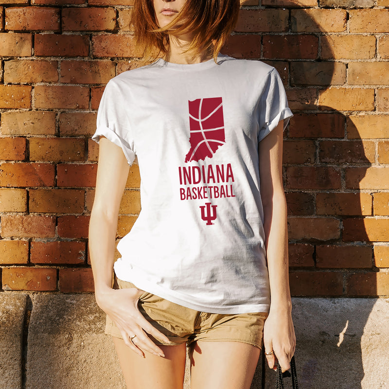 Indiana University Hoosiers Basketball Brush State Short Sleeve T Shirt - White