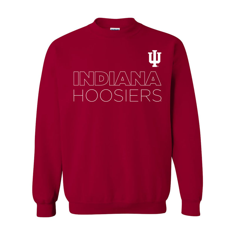 Indiana University Hoosiers Modern Outline Crewneck Sweatshirt - Cardinal