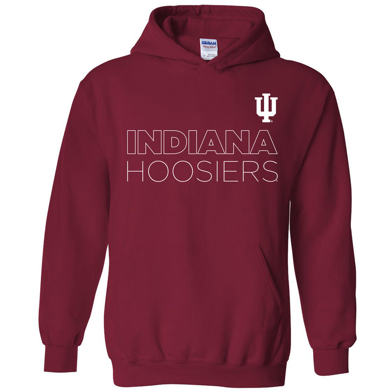 Indiana University Hoosiers Modern Outline Heavy Blend Hoodie - Cardinal