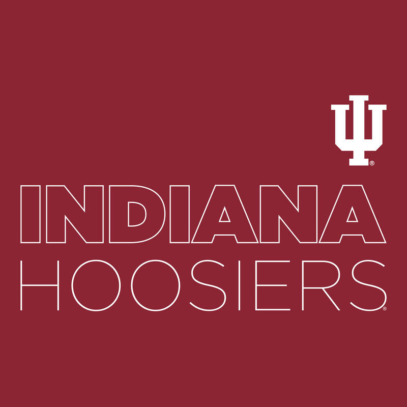 Indiana University Hoosiers Modern Outline Heavy Blend Hoodie - Cardinal