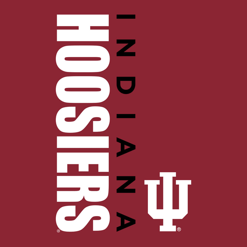 Indiana University Hoosiers Vertical Block Left Chest Full Zip Hoodie - Cardinal