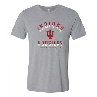 Indiana University Hoosiers Division Arch Canvas Triblend Short Sleeve T Shirt - Athletic Grey