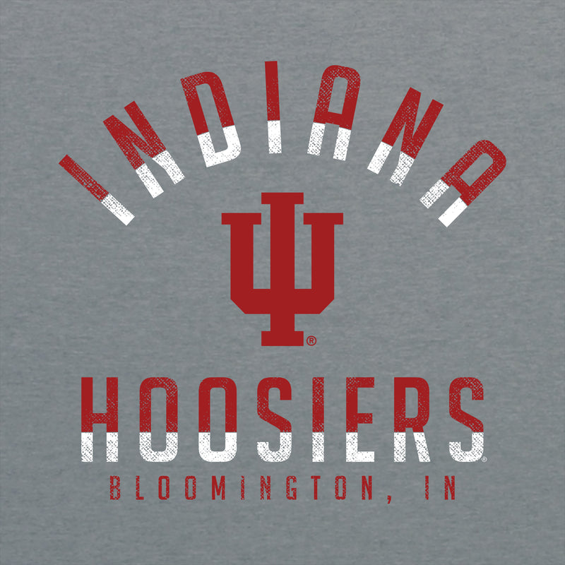 Indiana University Hoosiers Division Arch Canvas Triblend Short Sleeve T Shirt - Athletic Grey